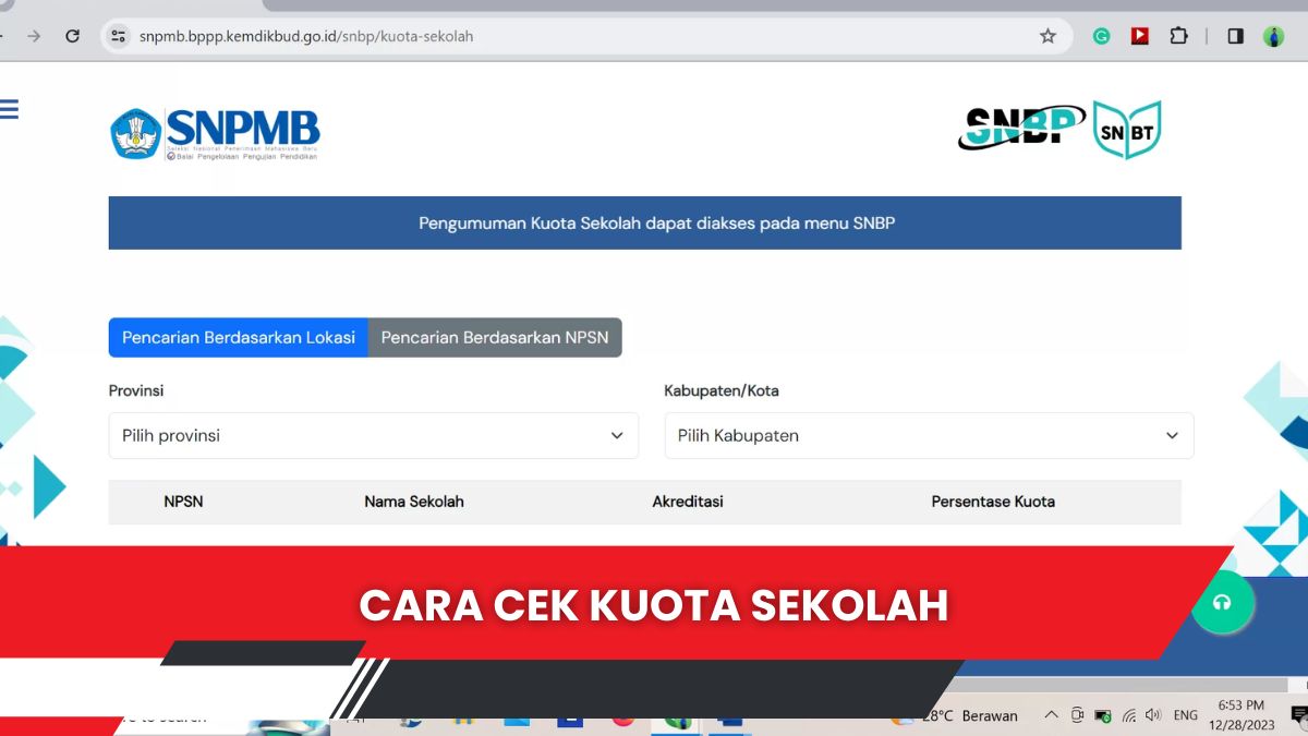 Cara Cek Kuota Sekolah